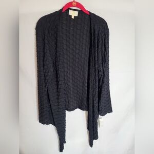 Liz Lange Slinky Spandex Black Textured Cardigan Womans 2x